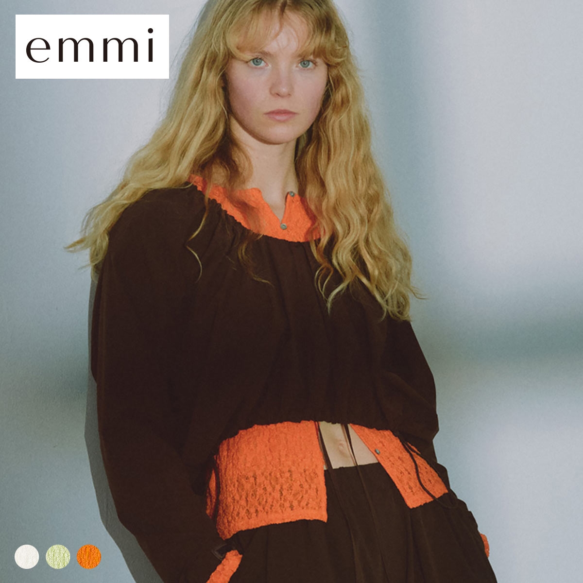 エミ 2wayストレッチレースカットソー emmi(OR-オレンジ-Free)