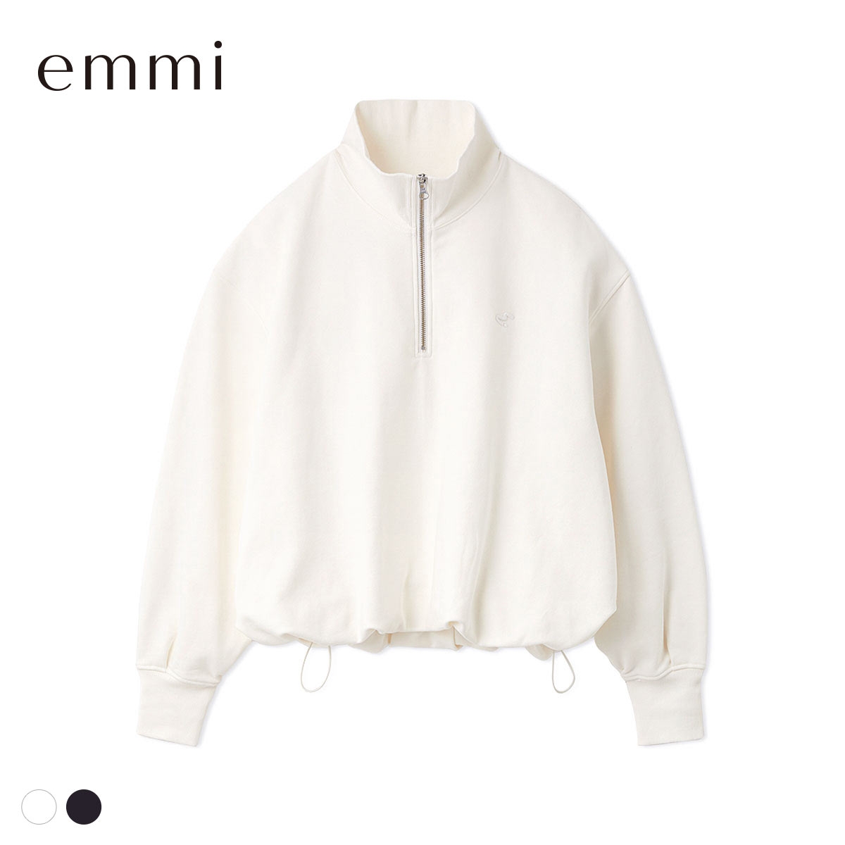 エミ em ハーフジップスウェット セットアップ対応 emmi(WH-ホワイト-Free)