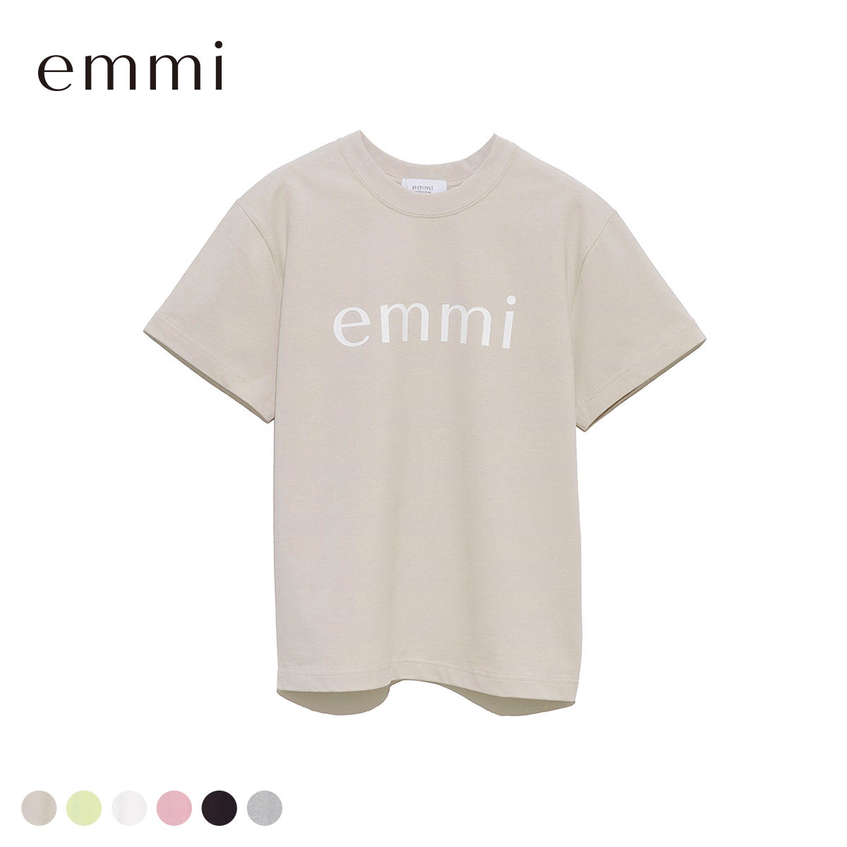 エミ eco emmiロゴTシャツ UVカット emmi(BE-ベージュ-Free)