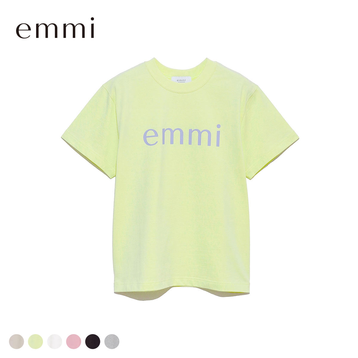 エミ eco emmiロゴTシャツ UVカット emmi(LM-ライム-Free)
