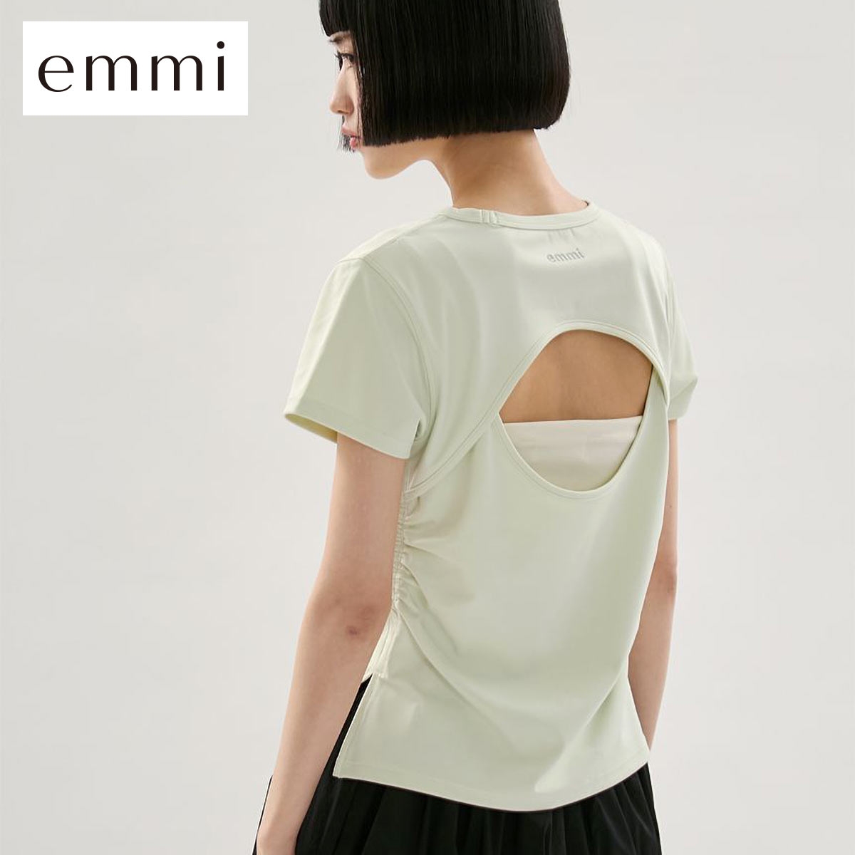 エミ バックデザインTシャツ UVカット emmi(MI-ミント-Free)