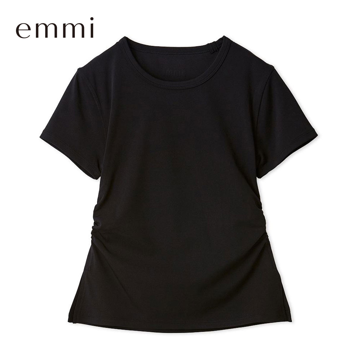 エミ バックデザインTシャツ UVカット emmi(BK-ブラック-Free)