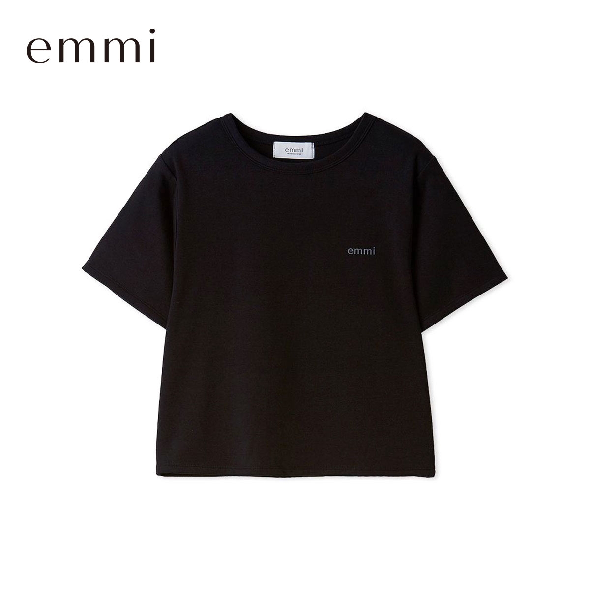 エミ ソフトタッチクロップドTシャツ emmi(BK-ブラック-Free)