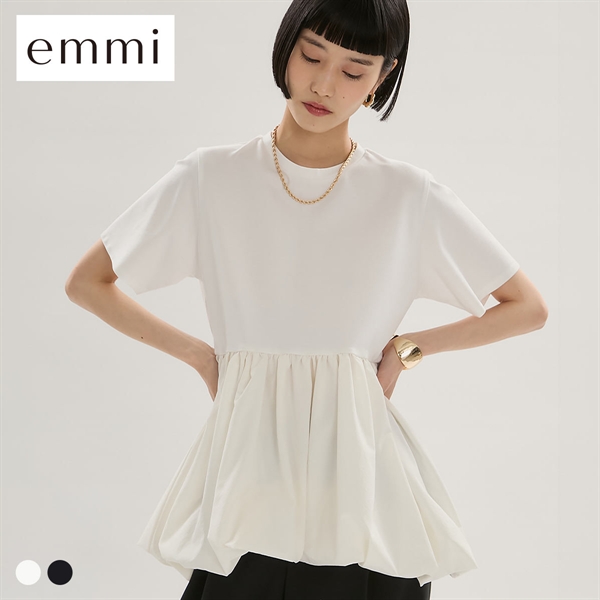 エミ ドッキングバルーンカットソー UVカット 接触冷感 emmi