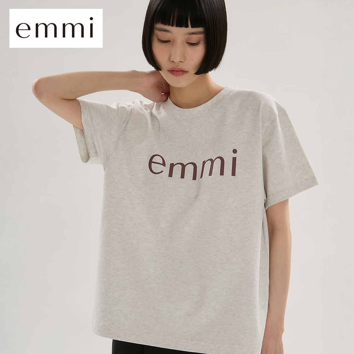 エミ ベーシックemmiロゴTシャツ emmi(LGY-薄グレー-Free)
