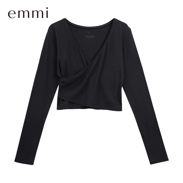 エミ W&T クロップドテレコカシュクールトップス emmi