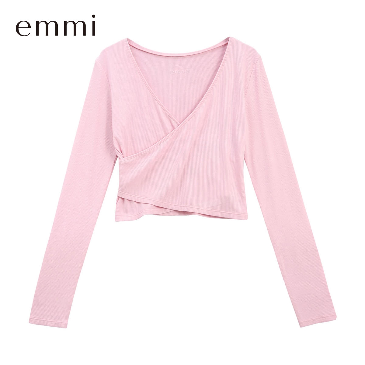 エミ W&T クロップドテレコカシュクールトップス emmi(PI-ピンク-Free)