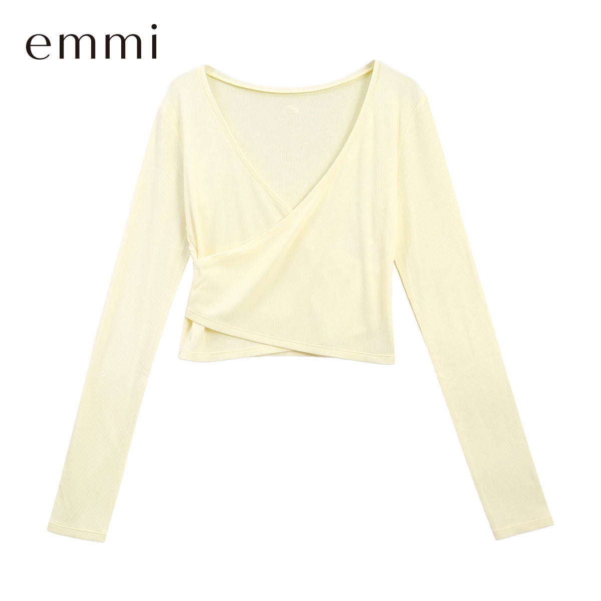 エミ W&T クロップドテレコカシュクールトップス emmi(YE-イエロー-Free)