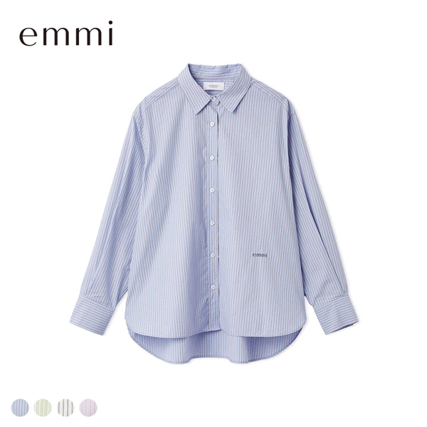 エミ ONLINE限定カラーあり ストライプベーシックシャツ emmi
