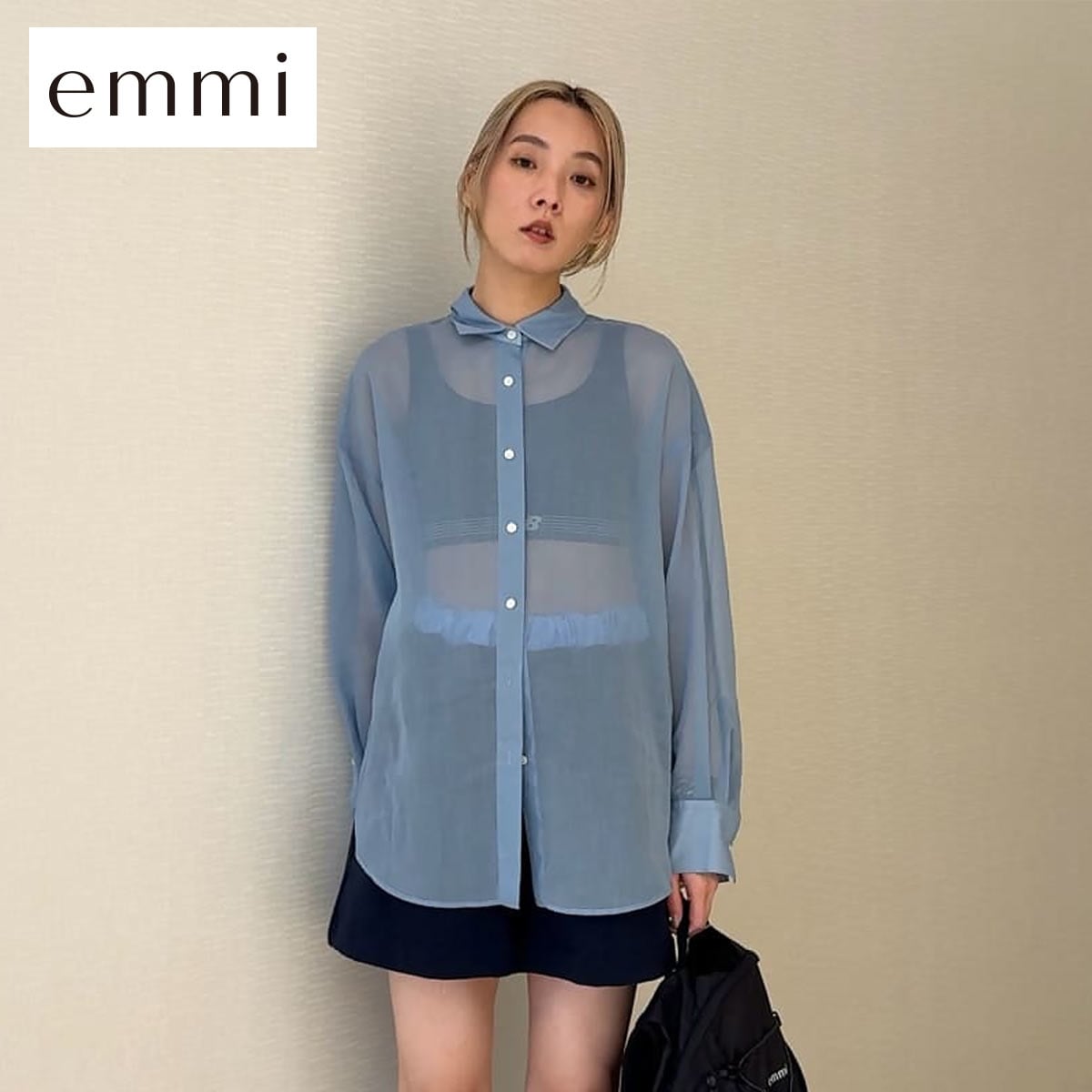 エミ 2wayシアーシャツ emmi(BU-ブルー-Free)