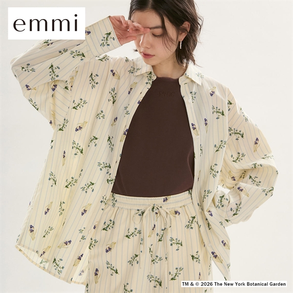 エミ emmi×NYBG ストライプリラックスシャツ セットアップ対応 emmi