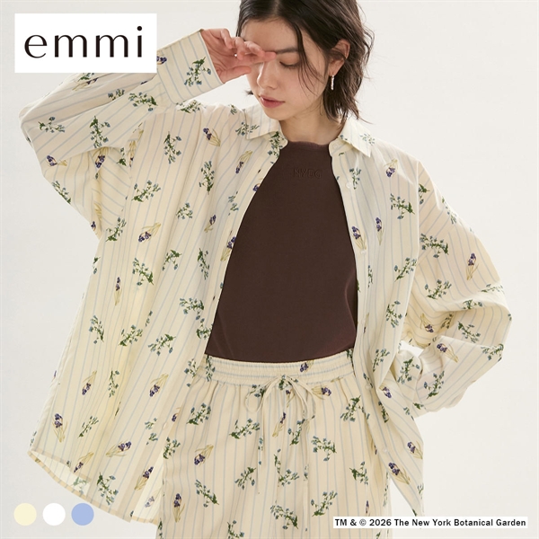 エミ emmi×NYBG ストライプリラックスシャツ セットアップ対応 emmi
