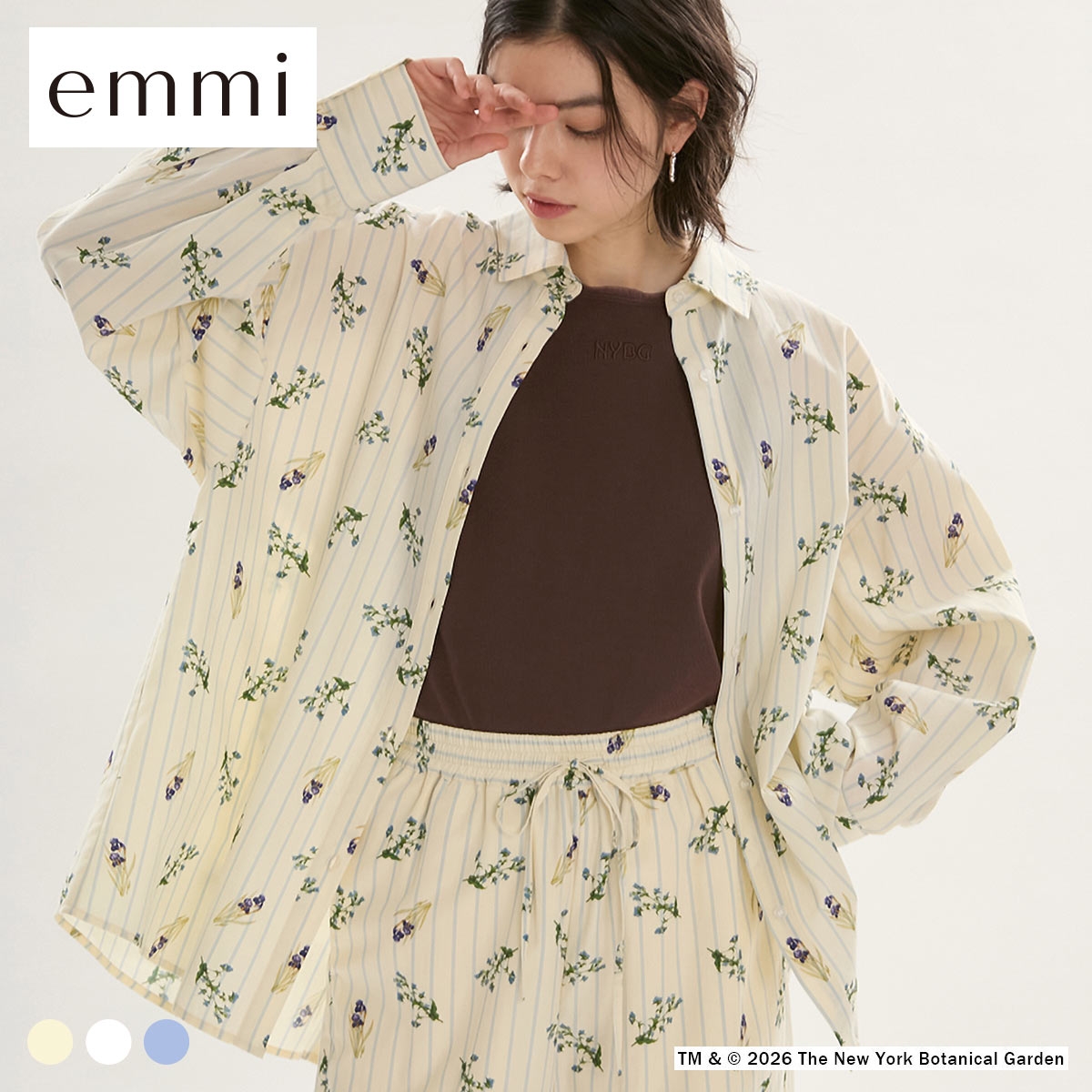 エミ emmi×NYBG ストライプリラックスシャツ セットアップ対応 emmi