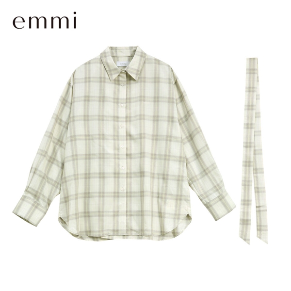 エミ マルチwayオーバーサイズチェックシャツ セットアップ対応 emmi