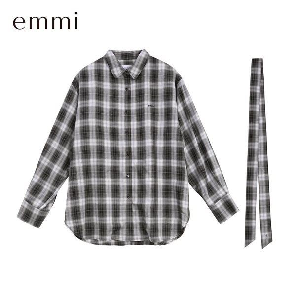 エミ マルチwayオーバーサイズチェックシャツ セットアップ対応 emmi