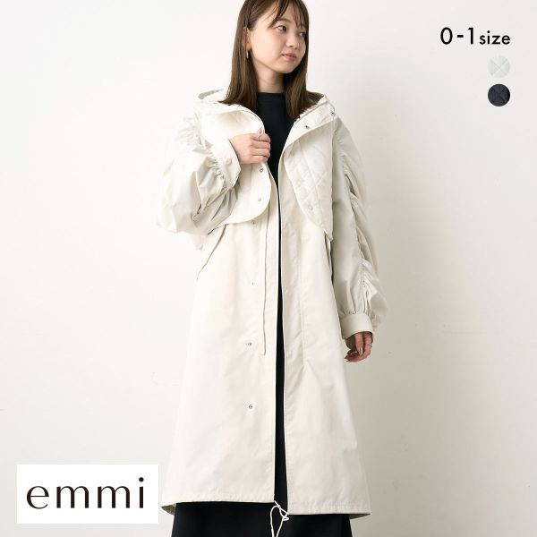 エミ 撥水レイヤードモッズコート emmi