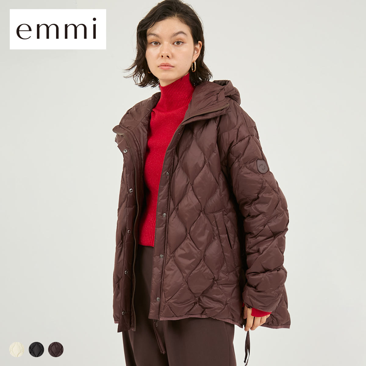 エミ emmi×TAION キルティングコート emmi(BR-ブラウン-Free)