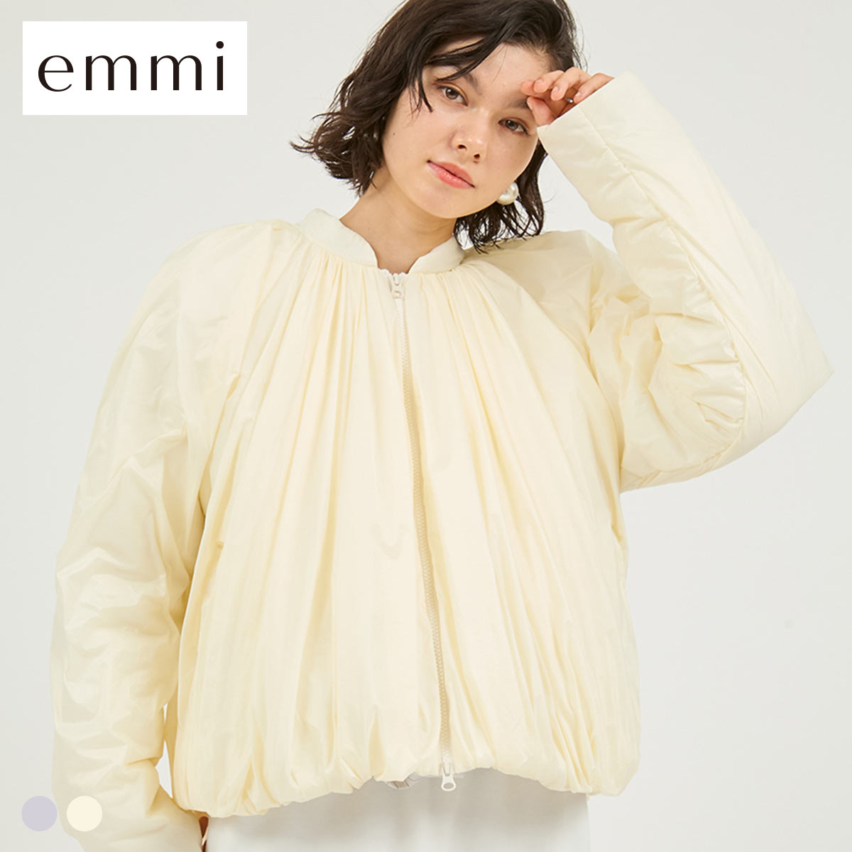 エミ Re.WAR（TM）シアーギャザー中わたブルゾン emmi(CR-クリーム-Free)