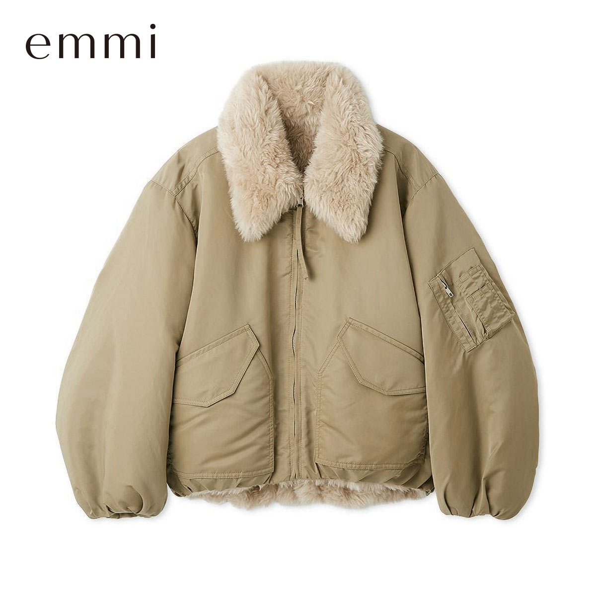 エミ リバーシブルボンバーブルゾン emmi(BE-ベージュ-Free)