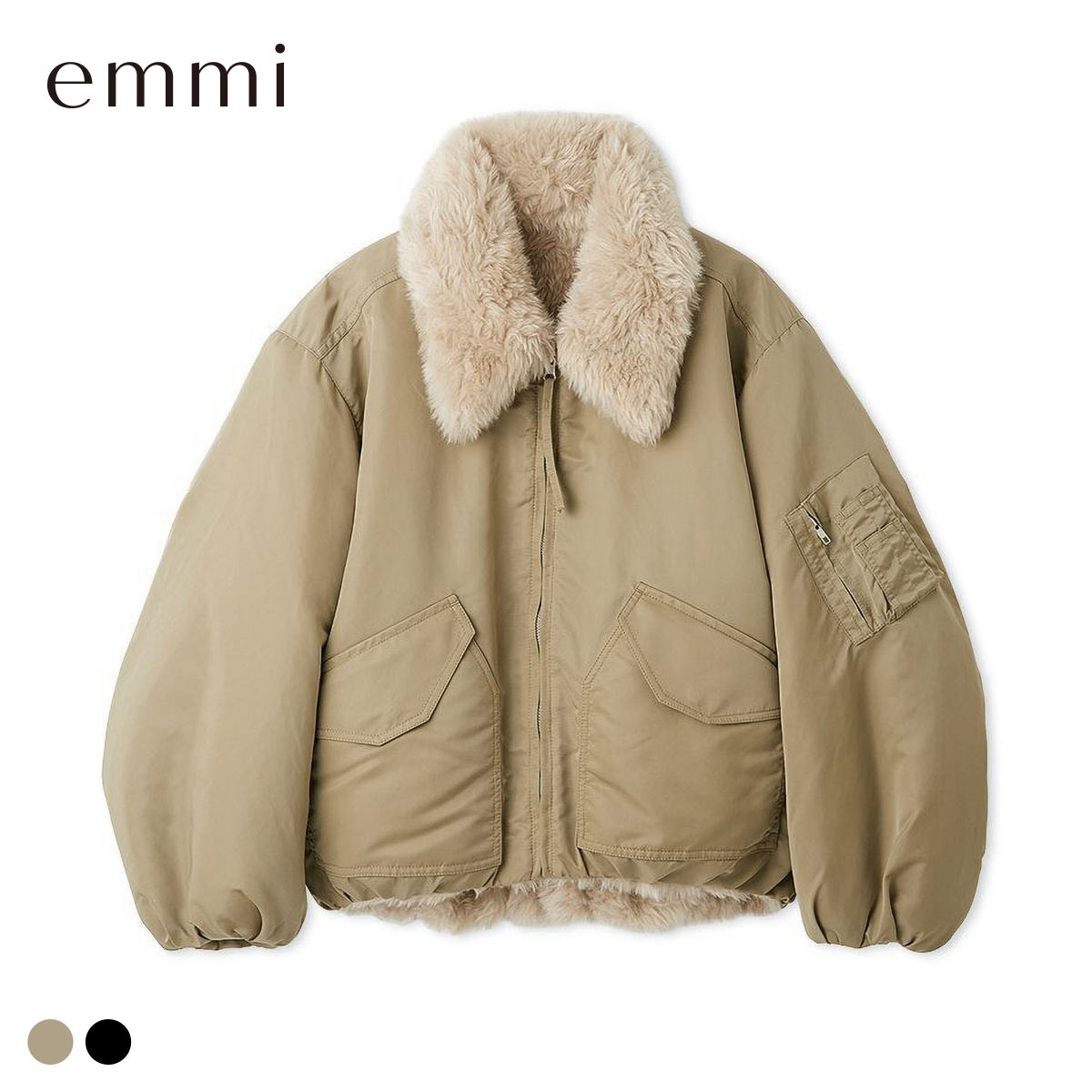 エミ リバーシブルボンバーブルゾン emmi