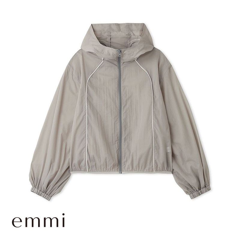 エミ eco 撥水ナイロンエアーブルゾン emmi(LGY-薄グレー-Free)