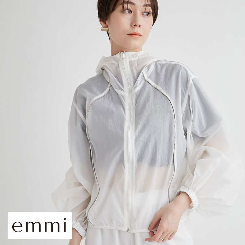 エミ eco 撥水ナイロンエアーブルゾン emmi(WH-ホワイト-Free)