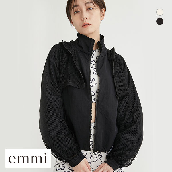 エミ メッシュレイヤードナイロンブルゾン emmi