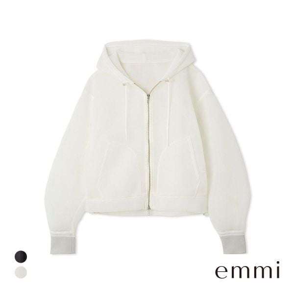 エミ シアーダンボールジップフーディーブルゾン emmi