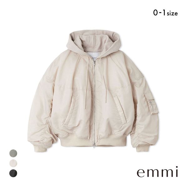 エミ フード付き2wayボンバーブルゾン emmi