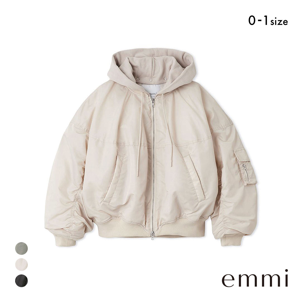 エミ フード付き2wayボンバーブルゾン emmi | SHIROHATO(白鳩)