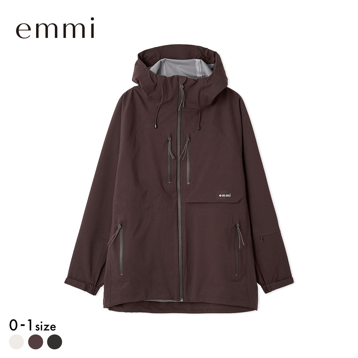 エミ Raintive eco 防水ブルゾン emmi(BR-ブラウン-0)
