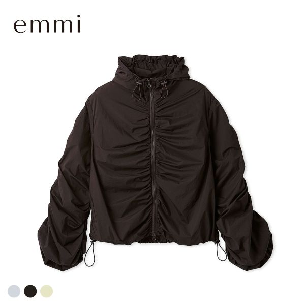 エミ 撥水 ギャザーフーディーブルゾン emmi