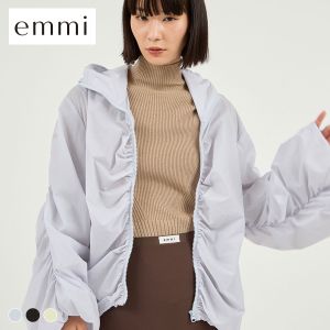エミ 撥水 ギャザーフーディーブルゾン emmi