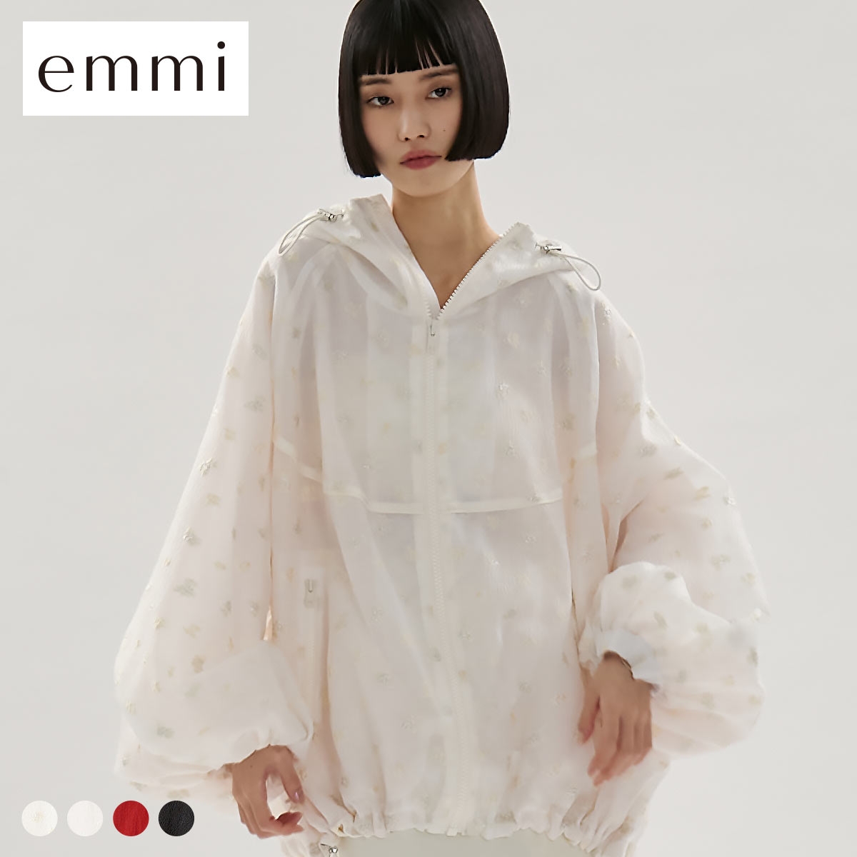 エミ ビッグフォルムフーディーブルゾン emmi(OW-オフホワイト-Free)