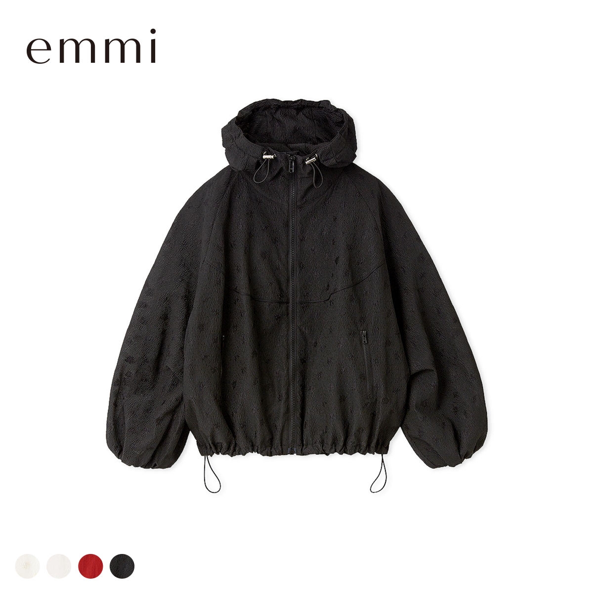 エミ ビッグフォルムフーディーブルゾン emmi(BK-ブラック-Free)