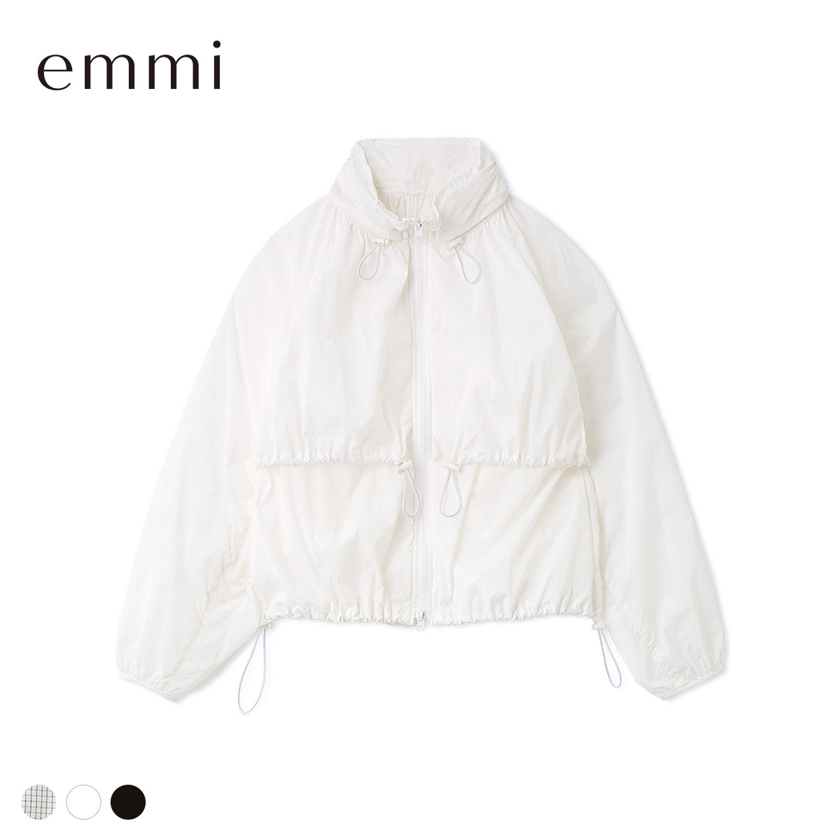 エミ ドロストナイロンブルゾン 撥水 セットアップ対応 emmi(WH-ホワイト-Free)