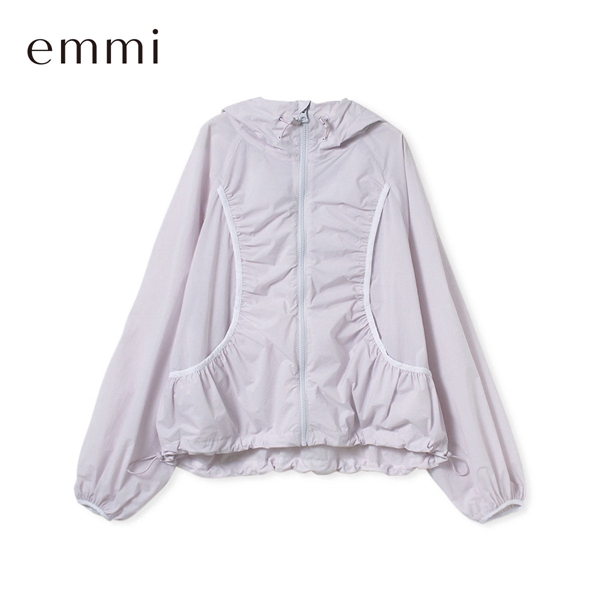 エミ ONLINE限定カラーあり ギャザーディテールナイロンブルゾン セットアップ対応 撥水 emmi