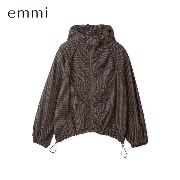 エミ ライトシアーフーディーブルゾン emmi