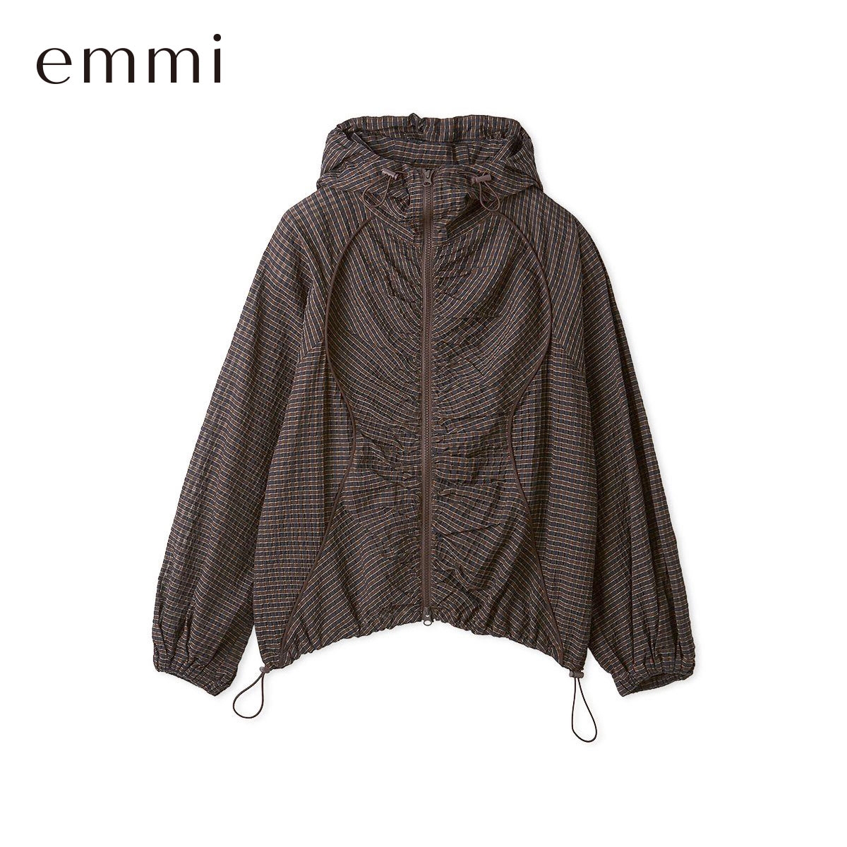 エミ ライトシアーフーディーブルゾン emmi(BR-ブラウン-Free)
