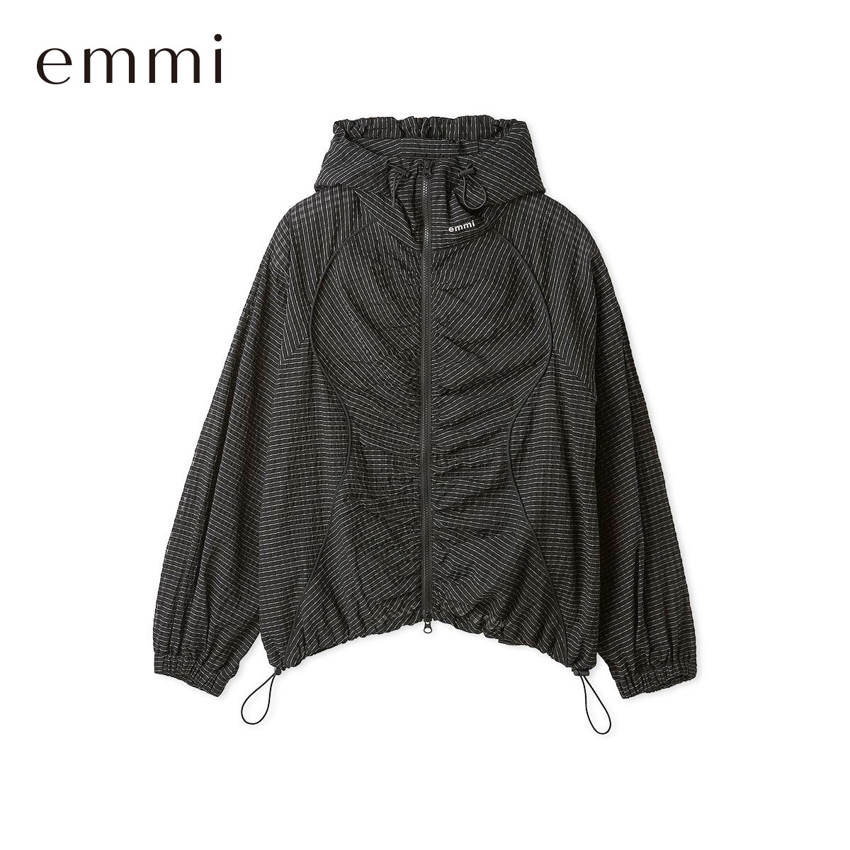 エミ ライトシアーフーディーブルゾン emmi(BK-ブラック-Free)