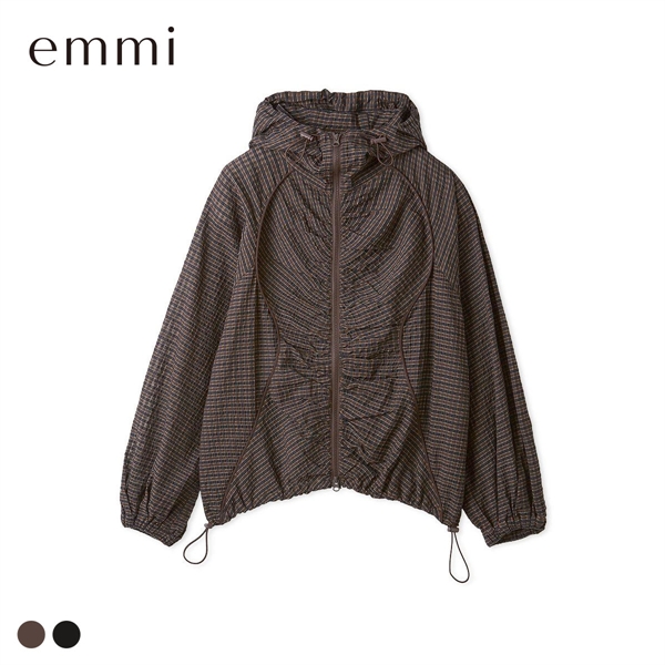 エミ ライトシアーフーディーブルゾン emmi