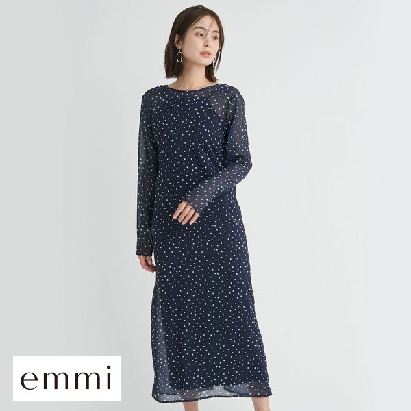 エミ 2wayシアードットワンピース emmi