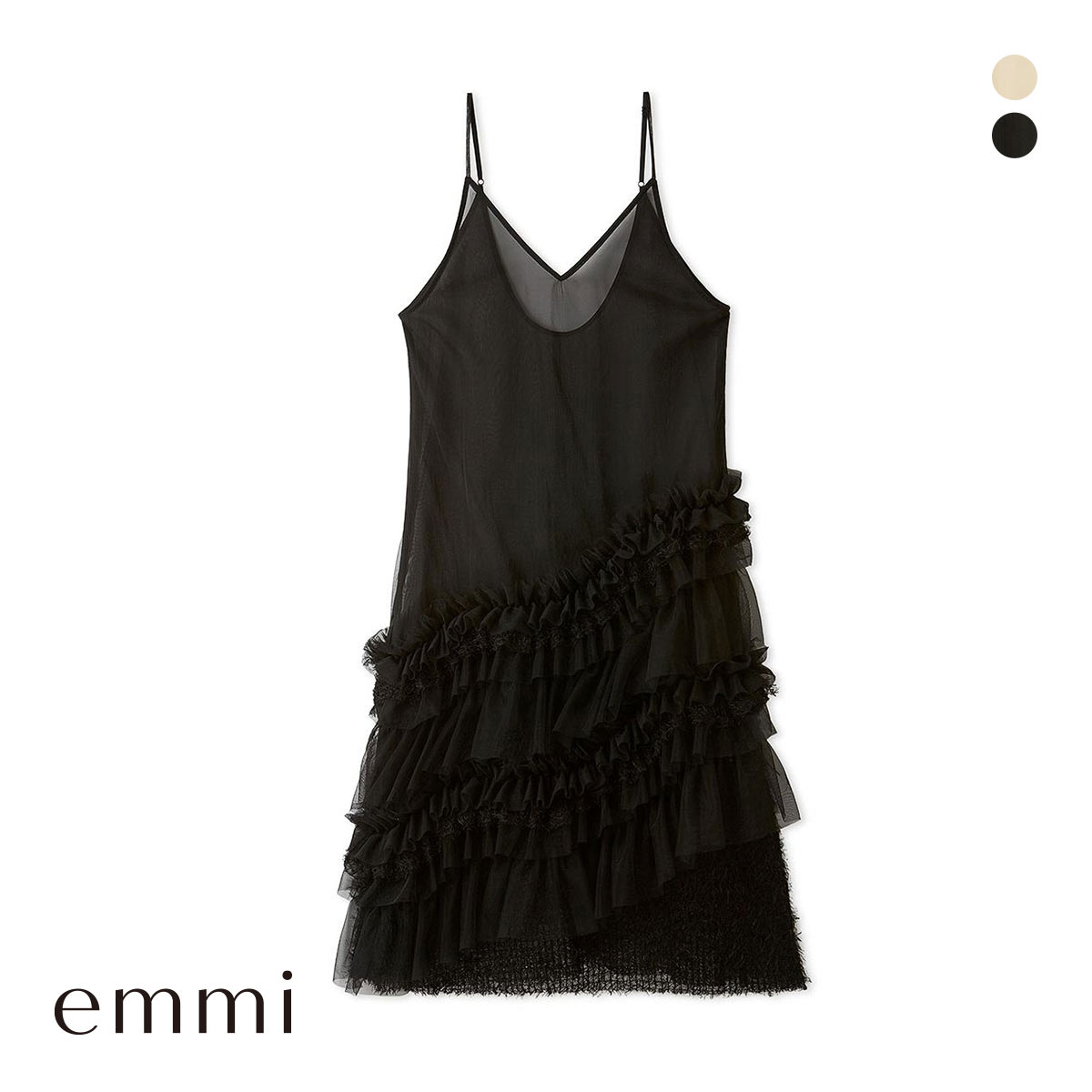 エミ チュールキャミワンピース emmi(BK-ブラック-Free)