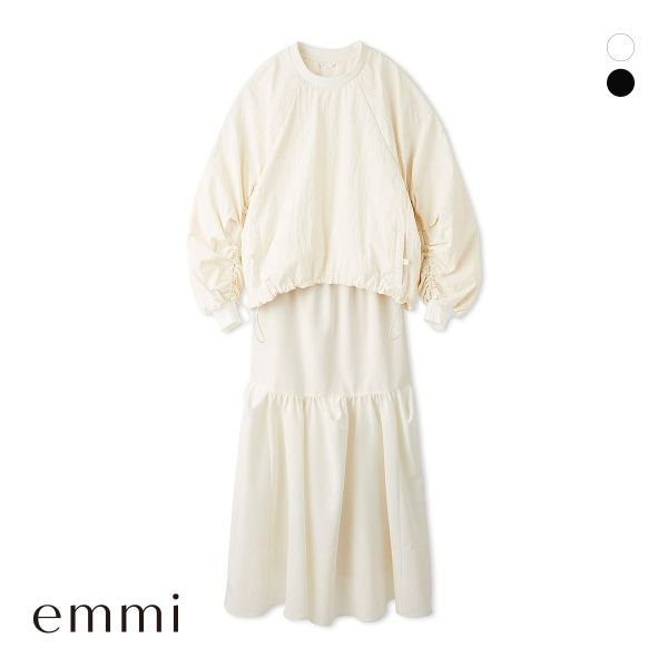エミ ギャザープルオーバー×ティアードスカートセット emmi