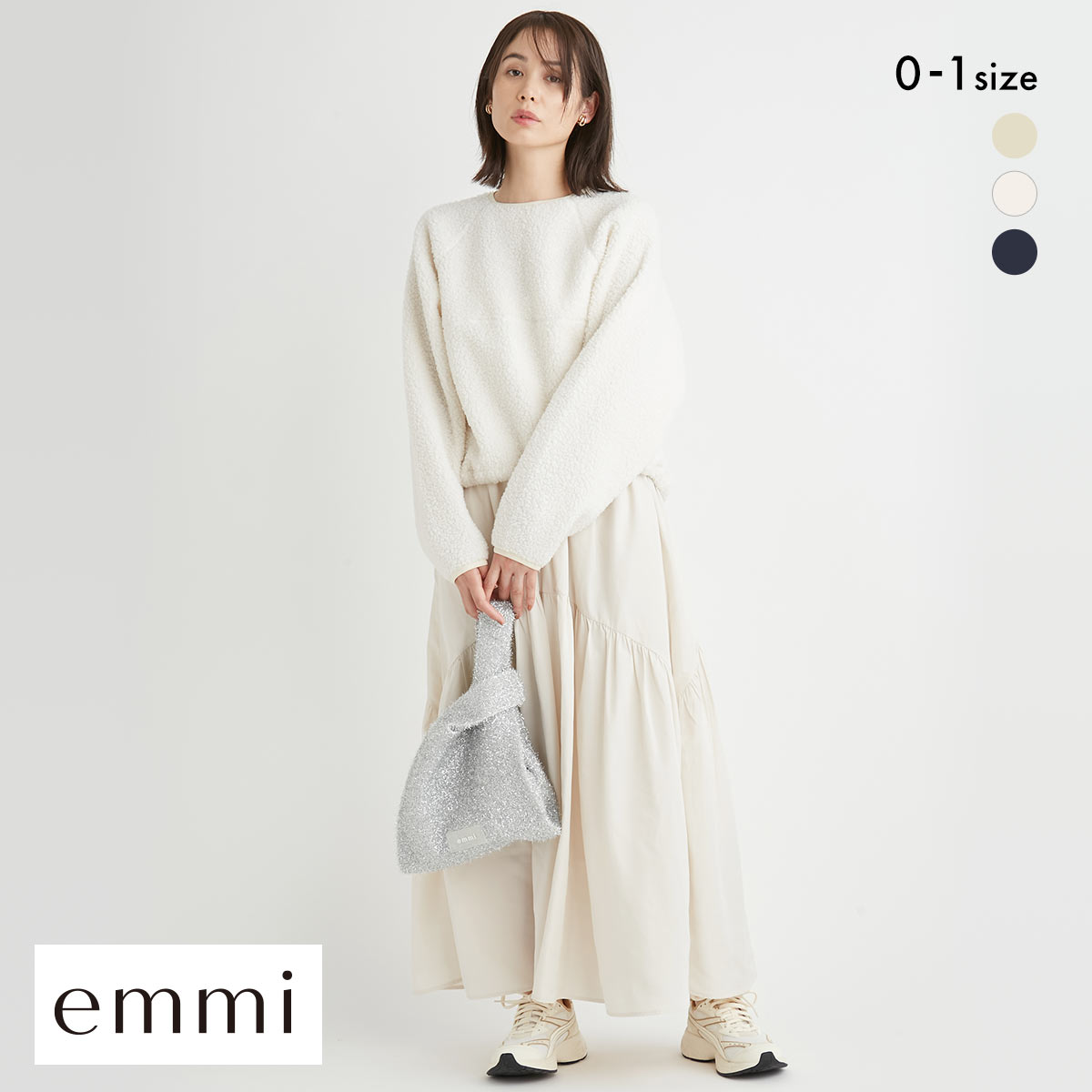 エミ NEW YEAR′S SPECIAL ITEM ラグラントップス×ボリュームスカートセット emmi(OW-オフホワイト-0)