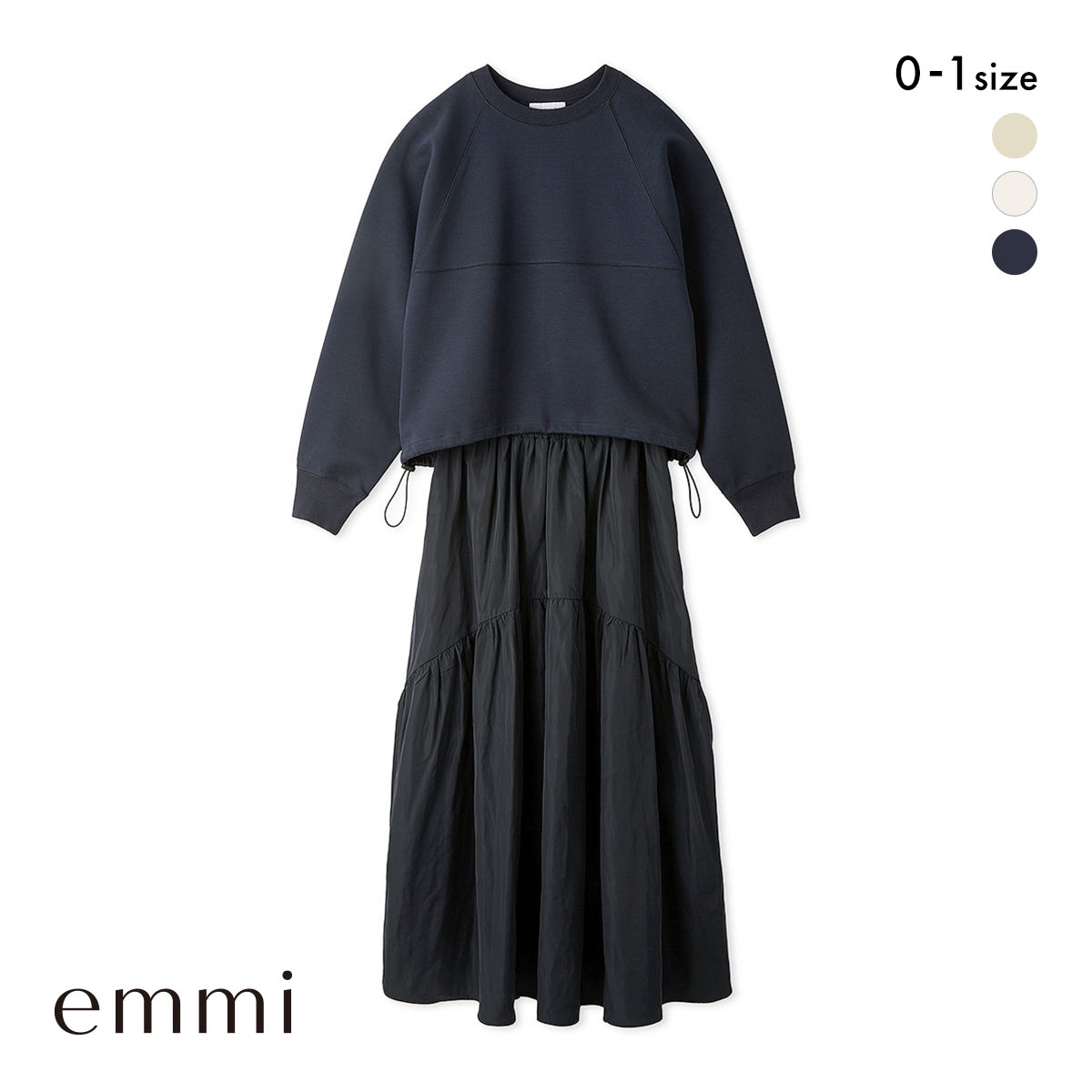 エミ NEW YEAR′S SPECIAL ITEM ラグラントップス×ボリュームスカートセット emmi(NV-ネイビー-0)