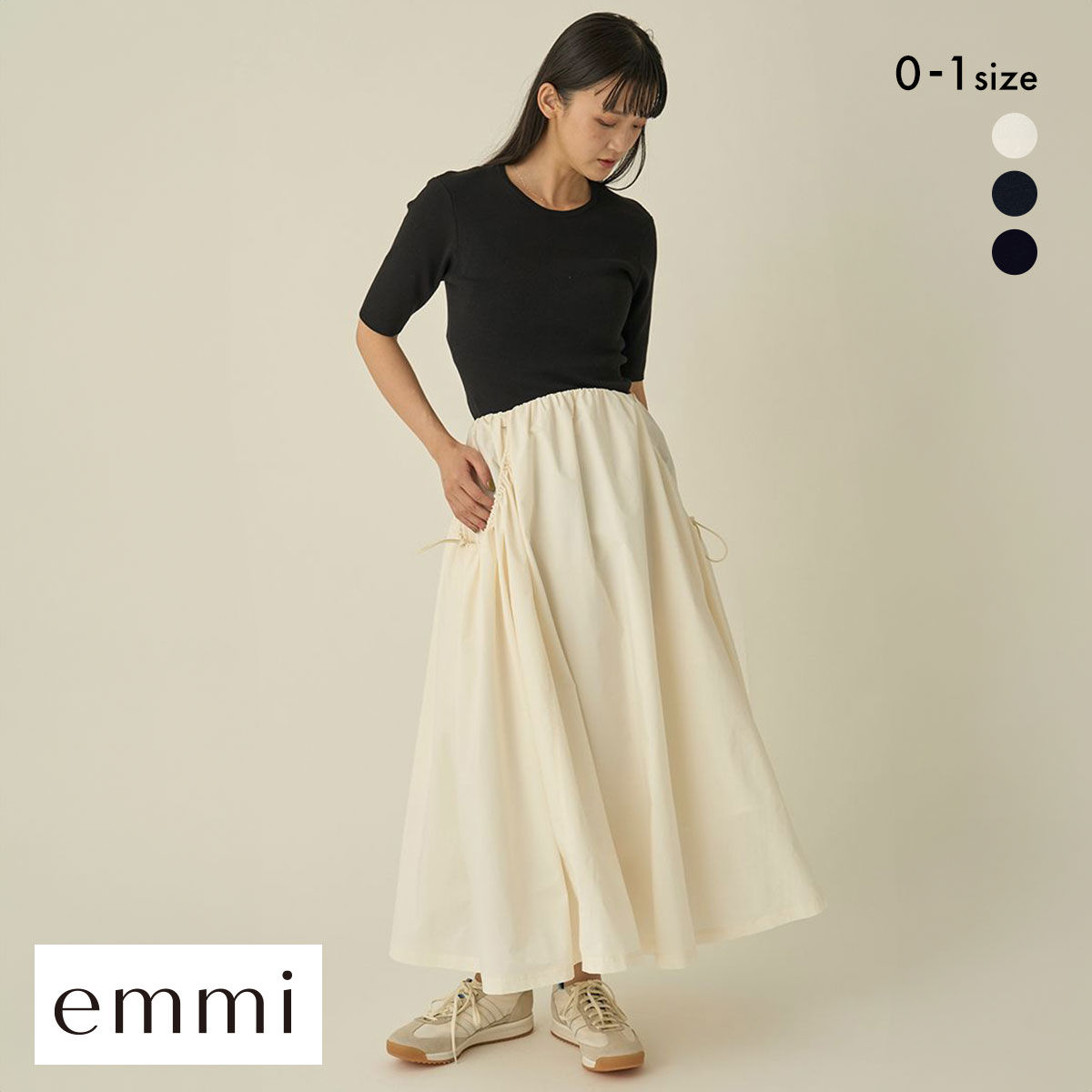 エミ ハーフスリーブニットドッキングワンピース emmi(MIX-ミックス-0)