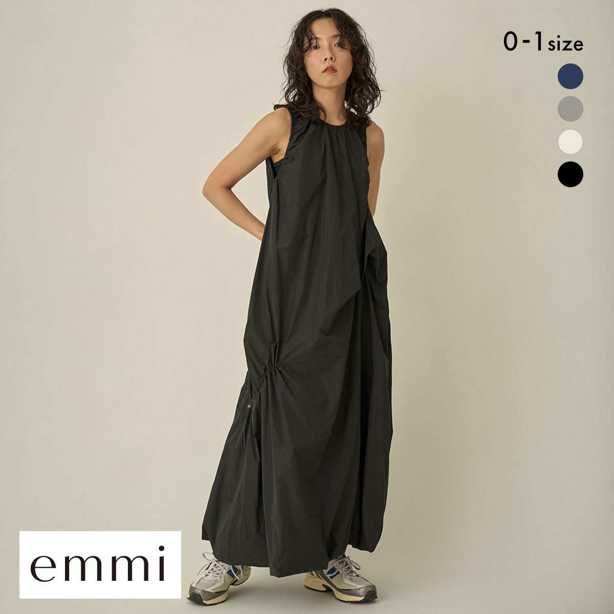 emmi エミ 半袖 ワンピース ブラウン サイズ表記0 エミ オーガニックコットンドッキングTシャツワンピース emmi