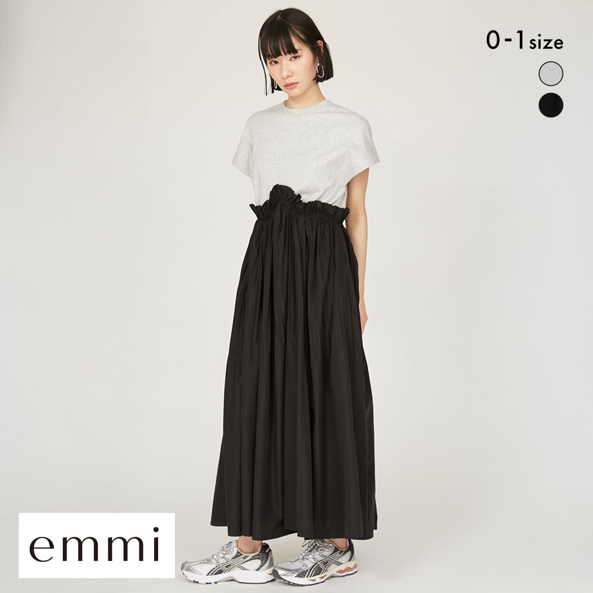 エミ カットドッキングプリーツワンピース emmi