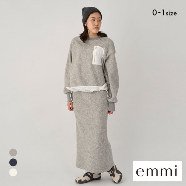 エミ フリースプルオーバー×スカートセット emmi